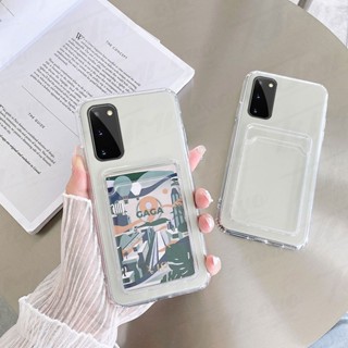 เคสโทรศัพท์มือถือ แบบใส พร้อมช่องใส่บัตร สําหรับ Samsung Galaxy S20 FE S21 S22 Ultra S10 Plus S8 S9 S10 Lite 2020 Note 20 10 9 8 M60S M62