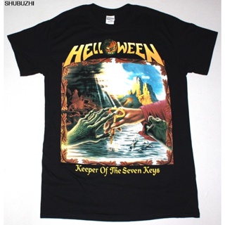 GILDAN ใหม่ เสื้อยืดผ้าฝ้าย 100% พิมพ์ลาย HELLOWEEN KEEPER OF THE SEVEN KEYS PART II HEAVY METAL KISKE สีดํา สําหรับผู้ชาย sbz4253 980476