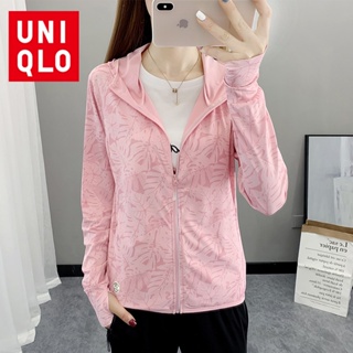 Uniqlo เสื้อแจ็กเก็ตแขนยาว ผ้าเรยอน ป้องกันรังสียูวี ระบายอากาศ เหมาะกับฤดูร้อน กลางแจ้ง Upf50+