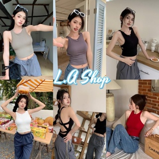 L.A Shop พร้อมส่ง เสื้อกล้าม เสื้อสายเดี่ยว มีฟองน้ำ เว้าด้านหลัง สายคาดเซ็กซี่ "FY3319" -DD