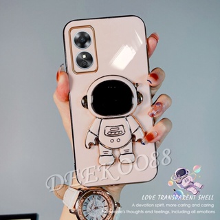 ใหม่ เคสป้องกันโทรศัพท์มือถือ TPU แบบนิ่ม ลายนักบินอวกาศ มีป็อบอัพ สําหรับ OPPO A58 A78 4G A58 2023