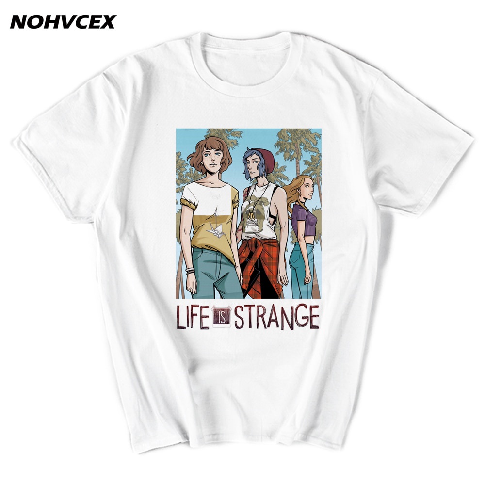 เสื้อยืด คอกลม พิมพ์ลาย Life Is Strange Arcadia Bay สีขาว แฟชั่นสําหรับผู้ชาย