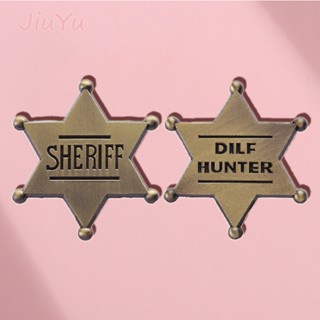 เข็มกลัด รูปดาว SHERIFF สไตล์เรโทร สร้างสรรค์ ของขวัญสําหรับเพื่อน