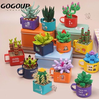 Gogoup บอนไซไม้อวบน้ํา รูปดอกไม้ 3D สร้างสรรค์ สําหรับตกแต่งบ้าน