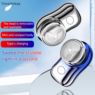 Timehebay เครื่องโกนหนวดไฟฟ้า ขนาดเล็ก แบบพกพา ชาร์จ USB สําหรับผู้ชาย