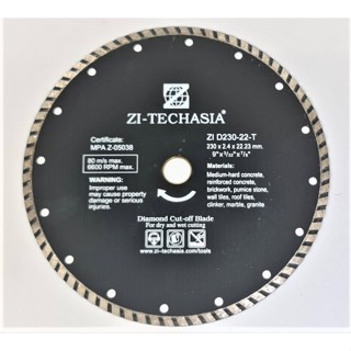 แผ่นตัดเพชร ZItechasia TURBO 9 นิ้ว ใบตัดเพชร Diamond cutting blades ขายดี จัดส่งฟรี ของแท้100% ราคาถูก