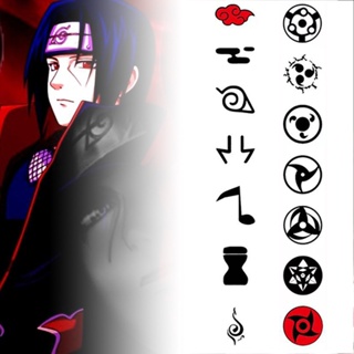 สติกเกอร์รอยสัก ลายอนิเมะนารูโตะ Akatsuki Sharingan Konoha กันน้ํา พร็อพสําหรับตกแต่งปาร์ตี้ฮาโลวีน