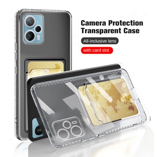 For oppo Realme 11 Pro+ realmi11 Plus 6.7" 5G RMX3740 Credit Card Slot Holder Transparent Shockproof Case TPU Cover