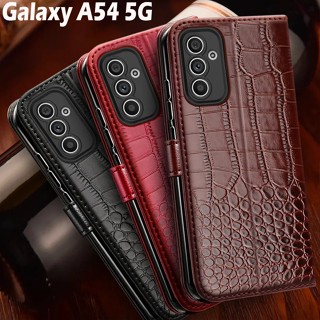 เคสมือถือ แบบหนัง ฝาพับแม่เหล็ก พร้อมช่องใส่บัตร สําหรับ samsung Galaxy A54 5g samsung A54 samsung A54 5g