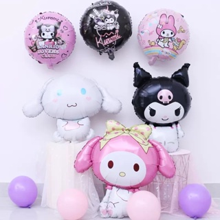 SANRIO ลูกโป่งฟอยล์ฮีเลียม อลูมิเนียม ลาย Kuromi My Melody Cinnamon 3D สร้างสรรค์ สําหรับตกแต่งปาร์ตี้วันเกิดเด็ก