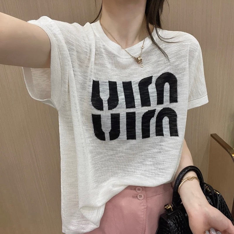 MA เสื้อแขนกุด คอกลม ทรงหลวม พิมพ์ลายตัวอักษร Dongdaemun สไตล์เกาหลี แฟชั่นฤดูร้อน สําหรับผู้หญิง