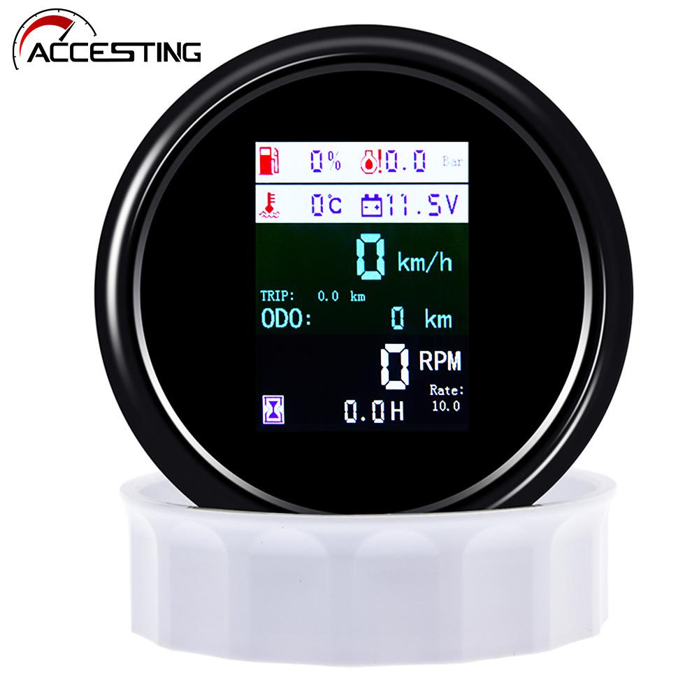 เครื่องวัดความเร็ว GPS ดิจิทัล 12 24V กันน้ํา 85 มม.