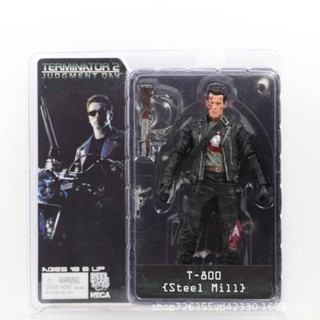 โมเดลฟิกเกอร์ Neca Terminator Series T-800 Schwarzenegger Dual Gun Battle Damaged Version ของเล่นสําหรับเด็ก