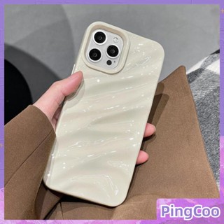 สำหรับ iPhone 11 Case Soft Case มันเงา 3D Ripple Dimensional กันกระแทก สีน้ำตาล สีม่วง สีดำ สีขาว สีเขียว สำหรับ iPhone 14 Pro Max 13 Pro max 12 Pro Max 11 iPhone XR XS 7Plus 8Plus