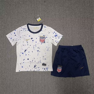 เสื้อกีฬาแขนสั้น พิมพ์ลายจุด 24 USA สําหรับเด็กนักเรียน