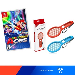 Nintendo Switch Mario Tennis Aces + DOBE Tennis Racket Joy-Con Neon แผ่นเกมมาริโอ้เทนนิส  + ไม้เทนนิส 1 คู่