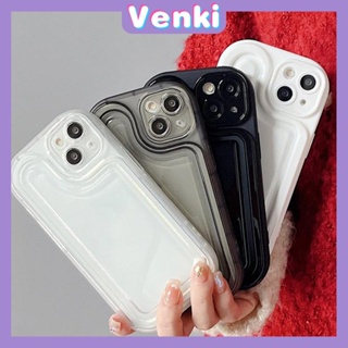 VENKI - สำหรับ iPhone 14 Pro Max เคสไอโฟนเคสอะครีลิคเคสแข็งเคสใสถุงลมนิรภัยเคสกล้องกันกระแทกสีม่วงสีดำเข้ากันได้กับ iPhone 13 Pro max 12 Pro Max 11 Pro Max