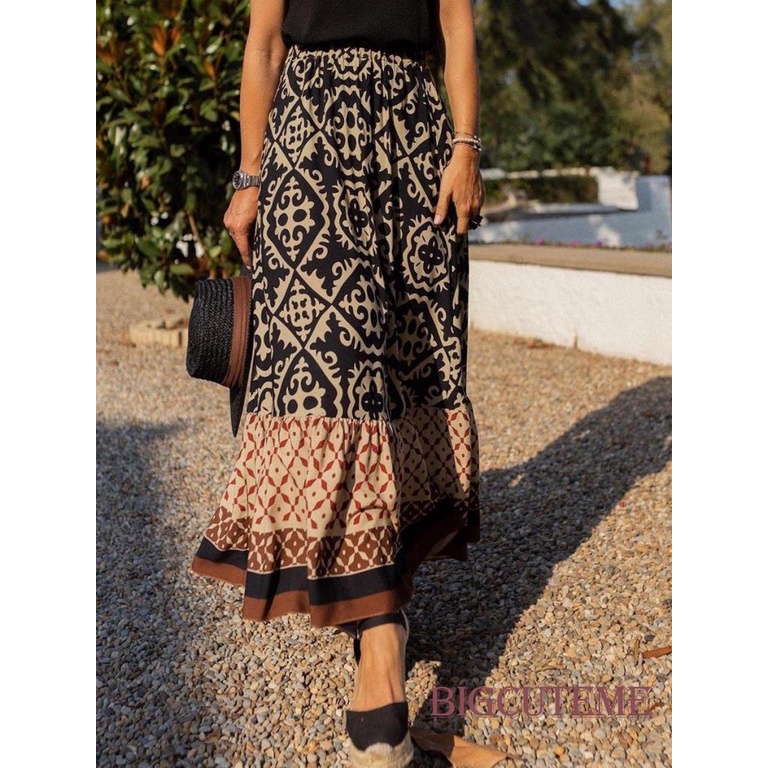 []- กระโปรงยาว จีบรอบ ทรงเอ สไตล์วินเทจ ย้อนยุค ฤดูร้อน ฤดูใบไม้ผลิ สตรีท ปาร์ตี้ สําหรับผู้หญิง - รูปที่ 4