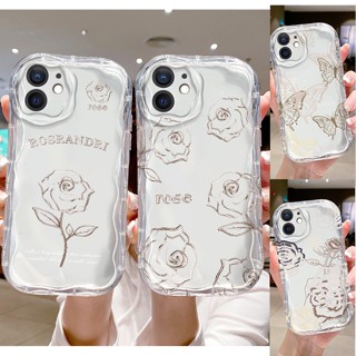 เคส Huawei NOVA 5T 7i 7 SE 8 9 7SE 8SE 9SE โทรศัพท์ TPU ซิลิโคนนุ่มปลอกผีเสื้อน่ารัก Rose Flower Airbag Case Cover