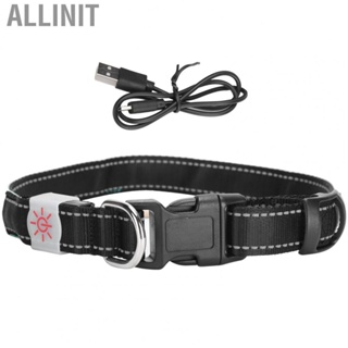 Allinit Puppy Dogs Cats Harness Leash Lead Pet Dog Collar USB Rechargeable  Adjustable Carved