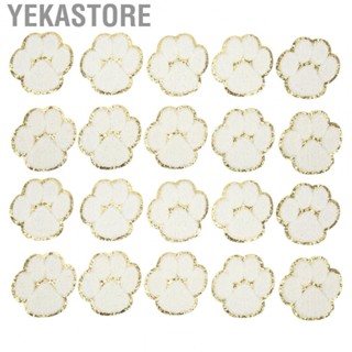 Yekastore 20 Pcs  Paw Shape Iron On  Applique Fashion White  Paws