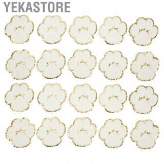 Yekastore 20 Pcs  Paw Shape Iron On  Applique Fashion White  Paws