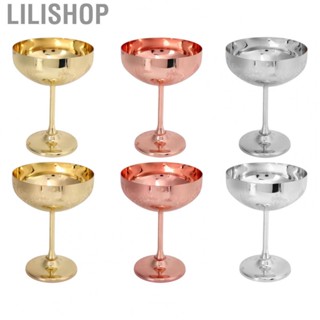 Lilishop Exquisite Metal Champagne Glass 304 Stainless Steel  Cups for Home Hotel