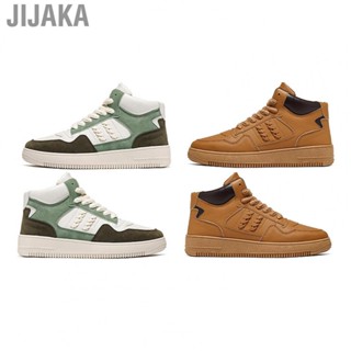 Jijaka Men High Top Sneaker  High Top Shoes Prevent Slip Artificial PU Upper Color Block  for Outdoor