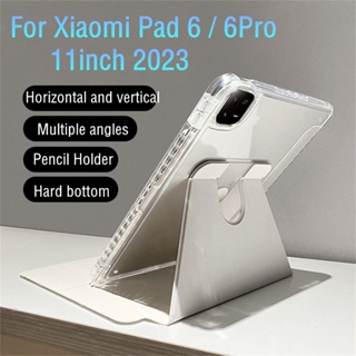 เคสแท็บเล็ต แบบใส หมุนได้ 360 องศา สําหรับ Xiaomi Pad 6 Pro 11 นิ้ว 2023 Mi Pad 5 5pro 6 Pro 11 นิ้ว