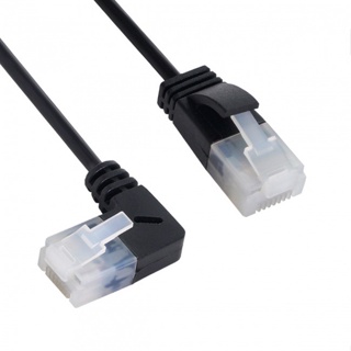 Xiwai สายเคเบิลเครือข่ายอีเธอร์เน็ต Cat6 RJ45 มุมซ้าย 90 องศา Cat6a สําหรับกล่องทีวี แล็ปท็อป