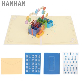 Hanhan 3D Greeting Card  3D Birthday Card Paper Durable Beautiful  for Birthday Gift