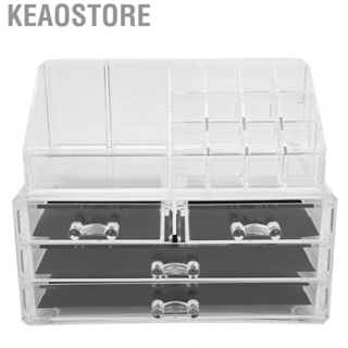 Keaostore Makeup Display Box  Fashionable Transparent Lipsticks Holder Organizer Mutifuctional with 3 Drawers for Lipstick Box for Ewelry Hairpin Holder