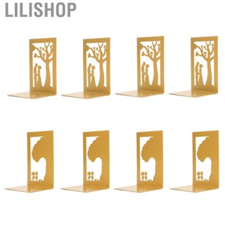 Lilishop Metal Bookend  Static  Decorative Bookend for Desktop Storage for Books CDs DVDs