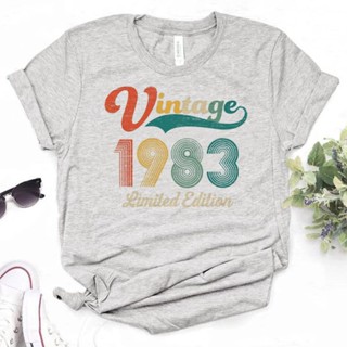 40 Ans 40th Years Birthday 1983 เสื้อยืด ลายการ์ตูน สไตล์ญี่ปุ่น ฮาราจูกุ สําหรับผู้หญิง y2k