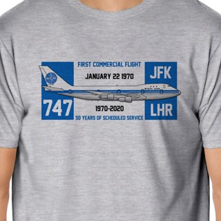 ขายดี เสื้อยืดลําลอง แขนสั้น พิมพ์ลาย Pan Am Boeing 747 สไตล์เรโทร สําหรับผู้ชาย 2023