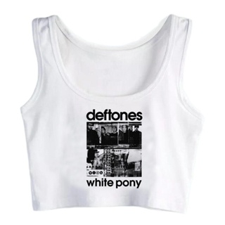 Deftones yk2 cyber y2k goth เสื้อครอปท็อป ลายกราฟฟิค สไตล์เกาหลีวินเทจ สําหรับผู้หญิง