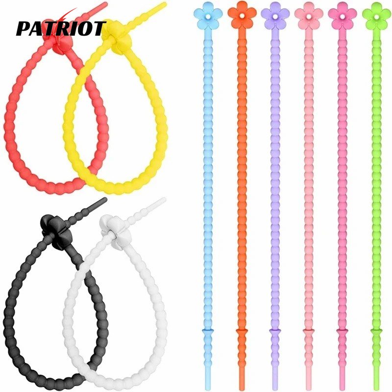 1/5 ชิ้น สายหูฟัง ที่ม้วนสายข้อมูล ดอกไม้ ที่มีสีสัน ซิลิโคน ผูก โฮมออฟฟิศ แกดเจ็ต มัลติฟังก์ชั่น คลิปยึด นํากลับมาใช้ใหม่ได้ ล็อคตัวเอง สายรัดสายไฟ