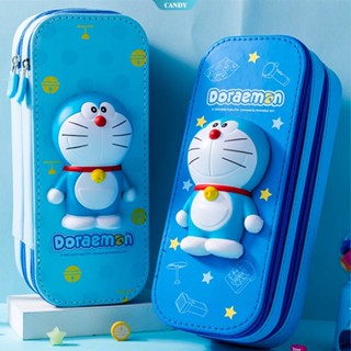 [CAN] กล่องเก็บเครื่องเขียน ปากกา สองชั้น ลายการ์ตูนโดราเอมอน 3D กันน้ํา จุของได้เยอะ สร้างสรรค์ สําหรับนักเรียน