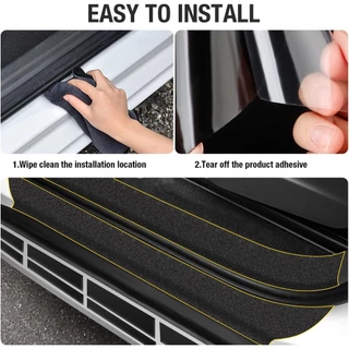 1PC Universal รถประตู Sill สติกเกอร์ PEVA สะท้อนแสงขอบประตูรถ Guards ประตู Sill Protector Auto Anti Collision Strip สําหรับขอบรถด้านหน้าและด้านหลังกันชน Sill Protector