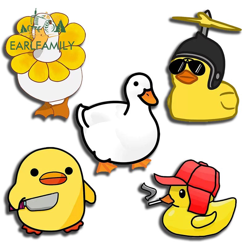 EARLFAMILY 13 ซม.เป็ดรถสติกเกอร์แล็ปท็อปกระจกTrunkสเก็ตบอร์ดAquaflaskรถจัดแต่งทรงผมรถอุปกรณ์เสริมGraffiti