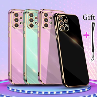 เคสโทรศัพท์มือถือซิลิโคน TPU แบบนิ่ม ชุบไฟฟ้า ขอบตรง สําหรับ Samsung Galaxy A32 4G