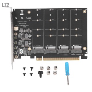 LZ2 อะแดปเตอร์ M.2 NVME SSD เป็น PCIE X16 4 พอร์ตความเร็วสูง 4x32Gbps Soft Raid Card พร้อมไฟ LED แยกสำหรับคอมพิวเตอร์