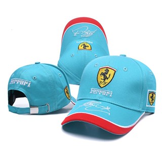 หมวกเบสบอล F1 ferrari polo racing สีดํา พร้อมสายปรับได้ สําหรับผู้ชาย u HNQD