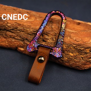 Cnedc พวงกุญแจหนัง ไทเทเนียมอัลลอย แกะสลักด้วยมือ EDC