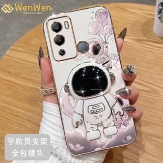 Wenwen เคสโทรศัพท์มือถือแบบนิ่ม TPU กันกระแทก ลายนักบินอวกาศ 3D พร้อมที่ตั้งวาง บางมาก สําหรับ INFINIX HOT 12 HOT 12i HOT 12 PLAY X6817