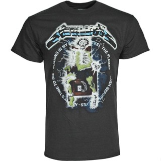 เสื้อยืด พิมพ์ลาย Lyrics Ride The Lightning Metallica สําหรับผู้ชาย