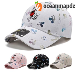 OCEANMAPDZ หมวกเบสบอล ผ้าฝ้าย ลายการ์ตูนมินนี่เมาส์ ปรับได้ สําหรับผู้ชาย และผู้หญิง