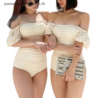 【ขายดีที่สุด】ผู้หญิง พัฟ แขน สูง ตัด บอดี้สูท Monokini ชุดว่ายน้ํา ชุดว่ายน้ํา ~