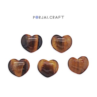 Yellow Tiger Eye Heart Bead ลูกปัดไทเกอร์อาย 16mm