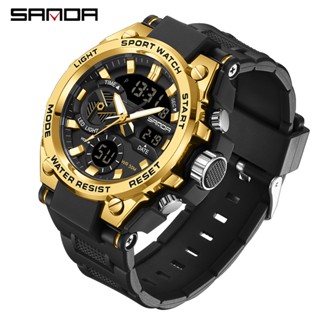 Sanda 3311 นาฬิกาข้อมือดิจิทัลอิเล็กทรอนิกส์ กันน้ํา อเนกประสงค์ แฟชั่นสําหรับผู้ชาย นักเรียน